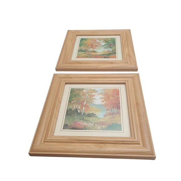 Set Of 2 Crystal Art Gallery Framed Autumn Landscape Prints - Picture 1 of 8
